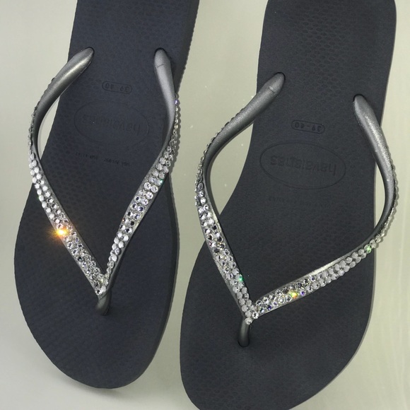 havaianas flip flops with swarovski crystals
